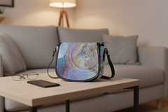 Modern Circle Gradient PU Saddle Bag for Office and Casual Wear