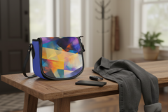 Modern Geometric PU Saddle Bag for Work and Leisure