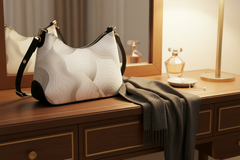 Stylish Motion Grey PU Shoulder Bag Featuring Gold Tone Chain Decor