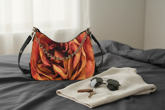 Feminine Rose Design PU Cross-Body Bag with Elegant Chain Details