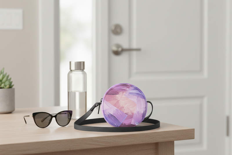 Trendy Pink Brushstroke Small Crossbody Bag