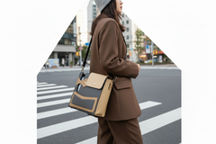 Stylish Crossbody Bag with Twist Lock for Water Bottles and Everyday Essentials