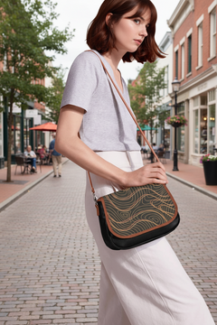 Timeless PU Leather Shoulder Bag in Brown and Black - Versatile & Chic