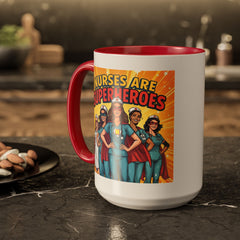 Nurses Are Superheroes Coffee Mug — Colorful 11oz/15oz Gift for Nurses