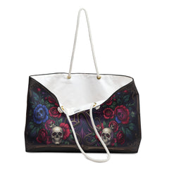 Gothic Skull & Rose Weekender Bag — Monogram 'R' Travel Tote