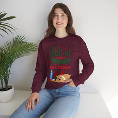 Holiday Spirit Crewneck Sweatshirt — "Full of Holiday Spirit AKA Vodka" Reindeer Design