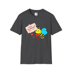 Valentine Bee T-Shirt — "Be My Valentine?" Cute Bee Hearts Tee