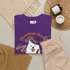 Halloween Witchy Samoyed — Cute Spooky Pumpkin Cauldron Tee