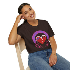 Two Halves Make Us Whole Broken Heart T-Shirt — Cute Split-Heart Couple Tee