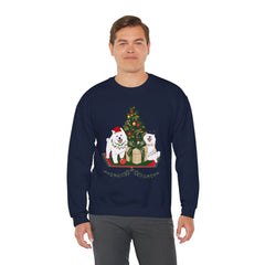 Christmas Samoyed Dogs Sweatshirt - Festive Tree & Gifts Holiday Crewneck