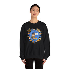 Happy Hanukkah Cat Sweatshirt – Cute Kitty 'Meow!' Graphic Crewneck