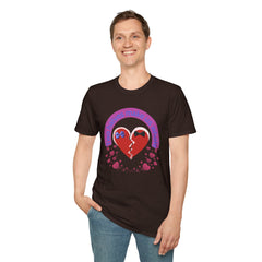 Two Halves Make Us Whole Broken Heart T-Shirt — Cute Split-Heart Couple Tee