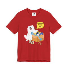 "Ohwoooo happy day!"  Happy Dog with treat delivery T‑Shirt — Pet Gift