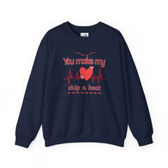 "You Make My Heart Skip a Beat" Crewneck Valentine Sweatshirt