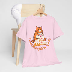 "I Want Some Jelly In My Belly"T-Shirt — Cute Cat Donut Design