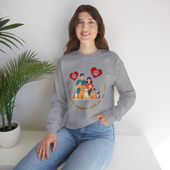 “Not All Family Members Walk on Two Feet” Pet-Loving Graphic Crewneck Sweatshirt