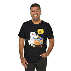 "Ohwoooo happy day!"  Happy Dog with treat delivery T‑Shirt — Pet Gift