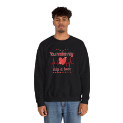 "You Make My Heart Skip a Beat" Crewneck Valentine Sweatshirt