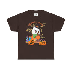 Halloween Witchy Samoyed — Cute Spooky Pumpkin Cauldron Tee