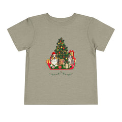 Toddler Tee — Cute Christmas Family Pets Under Festive Tree Holiday Shirt