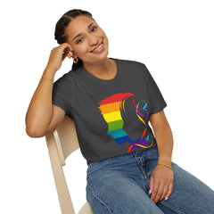 Pride Profile Silhouette T-Shirt — Rainbow LGBTQ+ Awareness Tee