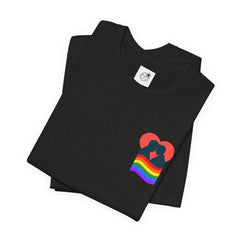 Pride Heart Pocket Tee — Rainbow LGBTQ+ Short Sleeve T-Shirt
