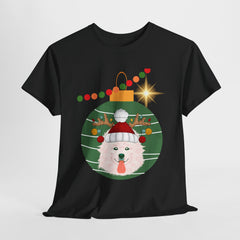 Christmas Samoyed Unisex Heavy Cotton Tee Customizable