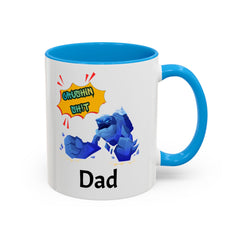 Dad Coffee Mug — "Crushin' SH!t" Blue Rock Gamer Mug (11oz & 15oz)