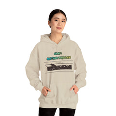 "Another Fine Day?" Cat Peeking Graphic Pullover Hoodie