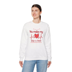 "You Make My Heart Skip a Beat" Crewneck Valentine Sweatshirt