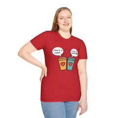 "I love U a Latte" Cute Coffee Pun Tee Couple T-Shirt