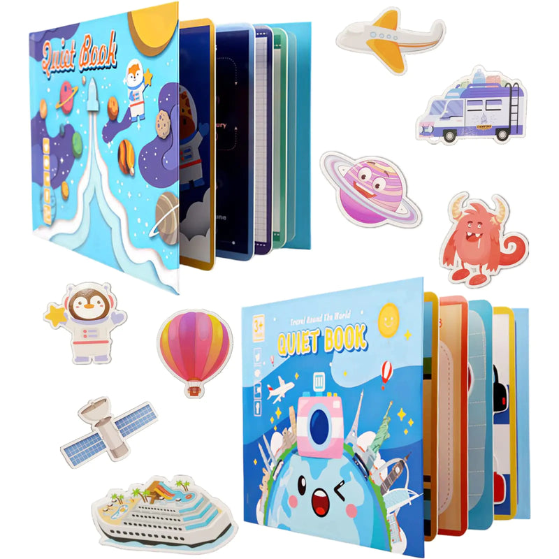 MIKNEKE 2 Pack DIY Montessori Quiet Book for Toddlers Montessori Busy Book for Kids to Develop Learning Skills Montessori Learning Materials Homeschool Preschool Educational Activity Book Toys