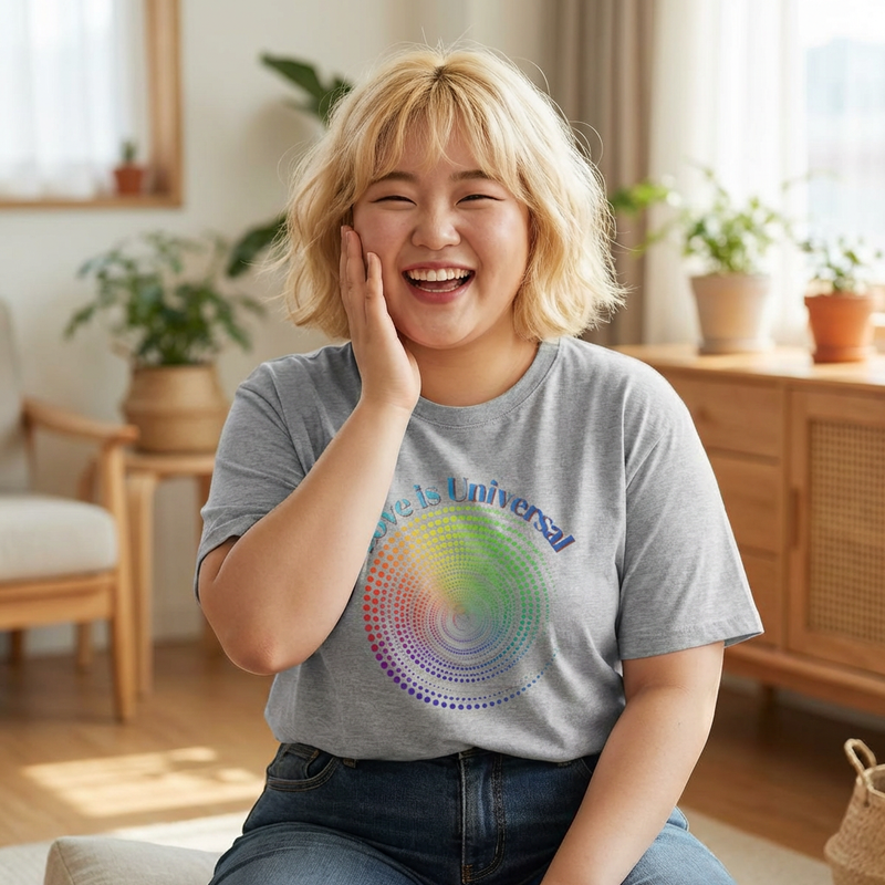 Love Is Universal T-Shirt — Rainbow Spiral Pride Tee
