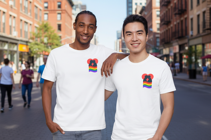 Pride Heart Tee 1— Rainbow Heart Graphic T-Shirt