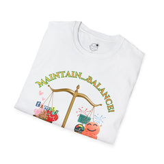 Maintain Balance - Love, Life, Health Equals Happiness Scale Design