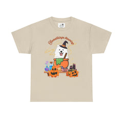 Halloween Witchy Samoyed — Cute Spooky Pumpkin Cauldron Tee