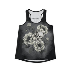 Skull & Poppy Women's Tank Top — Gothic Floral All-Over Print