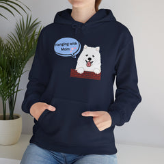 "Hanging with Mom" Cute Dog Graphic Pullover Hoodie