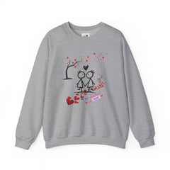 Couple Stick Figure Sweatshirt – Cute Heart Walk Valentine Crewneck