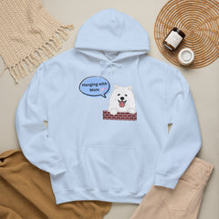 "Hanging with Mom" Cute Dog Graphic Pullover Hoodie