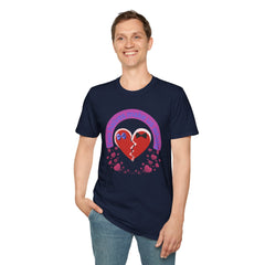 Two Halves Make Us Whole Broken Heart T-Shirt — Cute Split-Heart Couple Tee