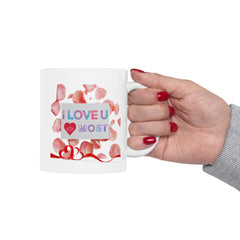 'I Love You Most' Floral Petal Coffee Mug (11oz/15oz)