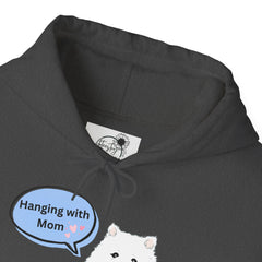 "Hanging with Mom" Cute Dog Graphic Pullover Hoodie