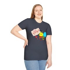 Valentine Bee T-Shirt — "Be My Valentine?" Cute Bee Hearts Tee