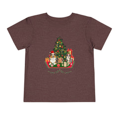 Toddler Tee — Cute Christmas Family Pets Under Festive Tree Holiday Shirt