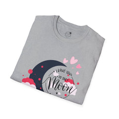 Love You to the Moon T-Shirt – Romantic Moon & Hearts Tee