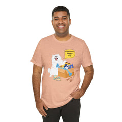 "Ohwoooo happy day!"  Happy Dog with treat delivery T‑Shirt — Pet Gift