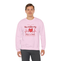"You Make My Heart Skip a Beat" Crewneck Valentine Sweatshirt