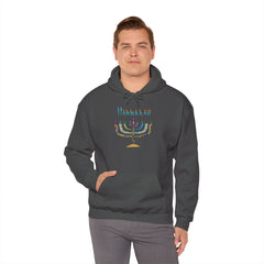 Hanukkah Menorah Hoodie — Festive Glitter Menorah Sweatshirt