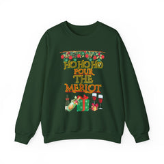 Sweatshirt - "Ho Ho Ho Pour The Merlot" Christmas Wine Crewneck